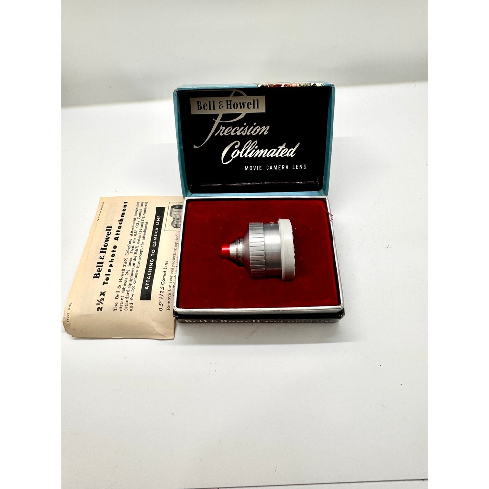 Vintage Bell & Howell 2.5x Telephoto Attachment Movie Camera Lens with Box - Picture 2 of 16